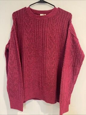 NWT Legendary Outfitters Cozy Cable Knit Sweater in Wine SIZE MEDIUM